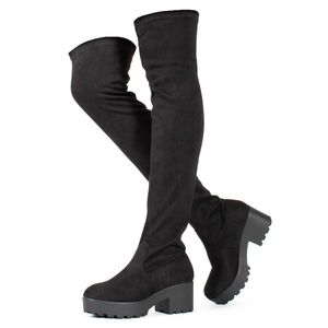 OVER THE KNEE HIGH black boots